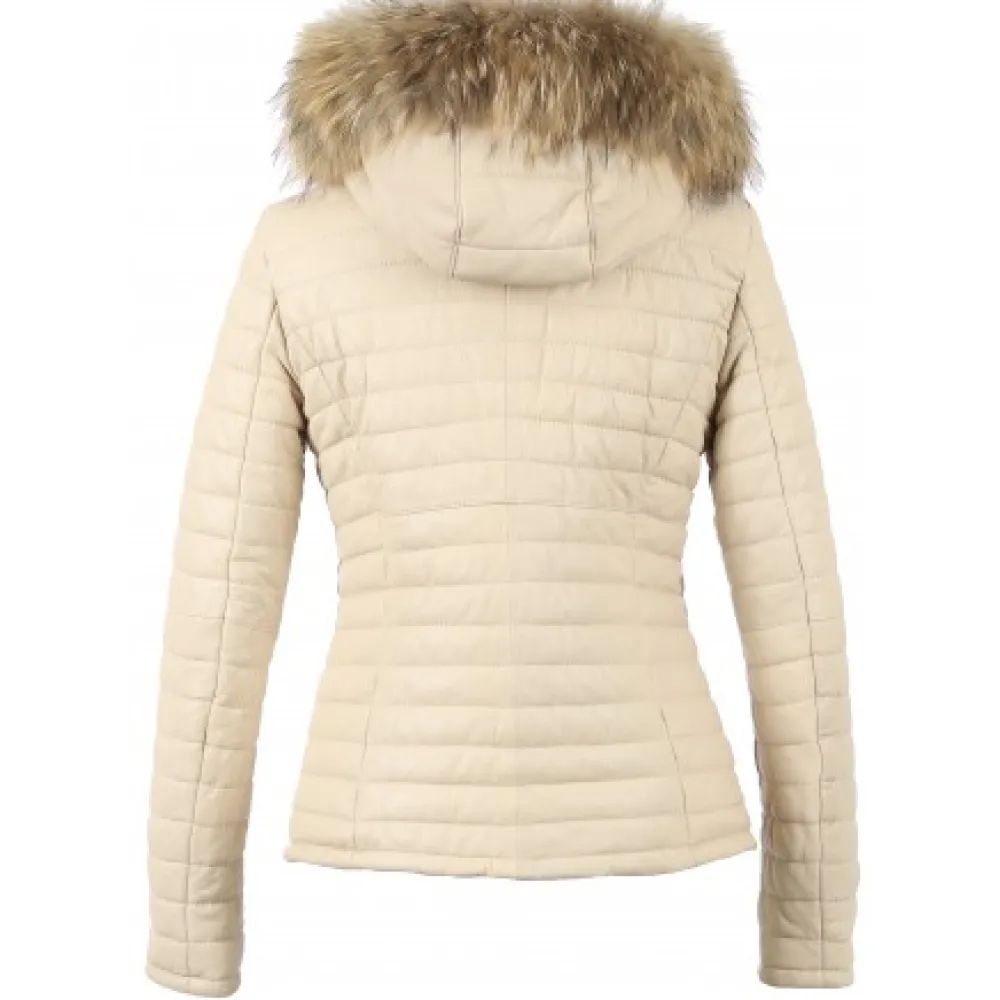 Happy Coquille - Doudoune En Cuir Veritable A Capuche & Fourrure^OAKWOOD Outlet