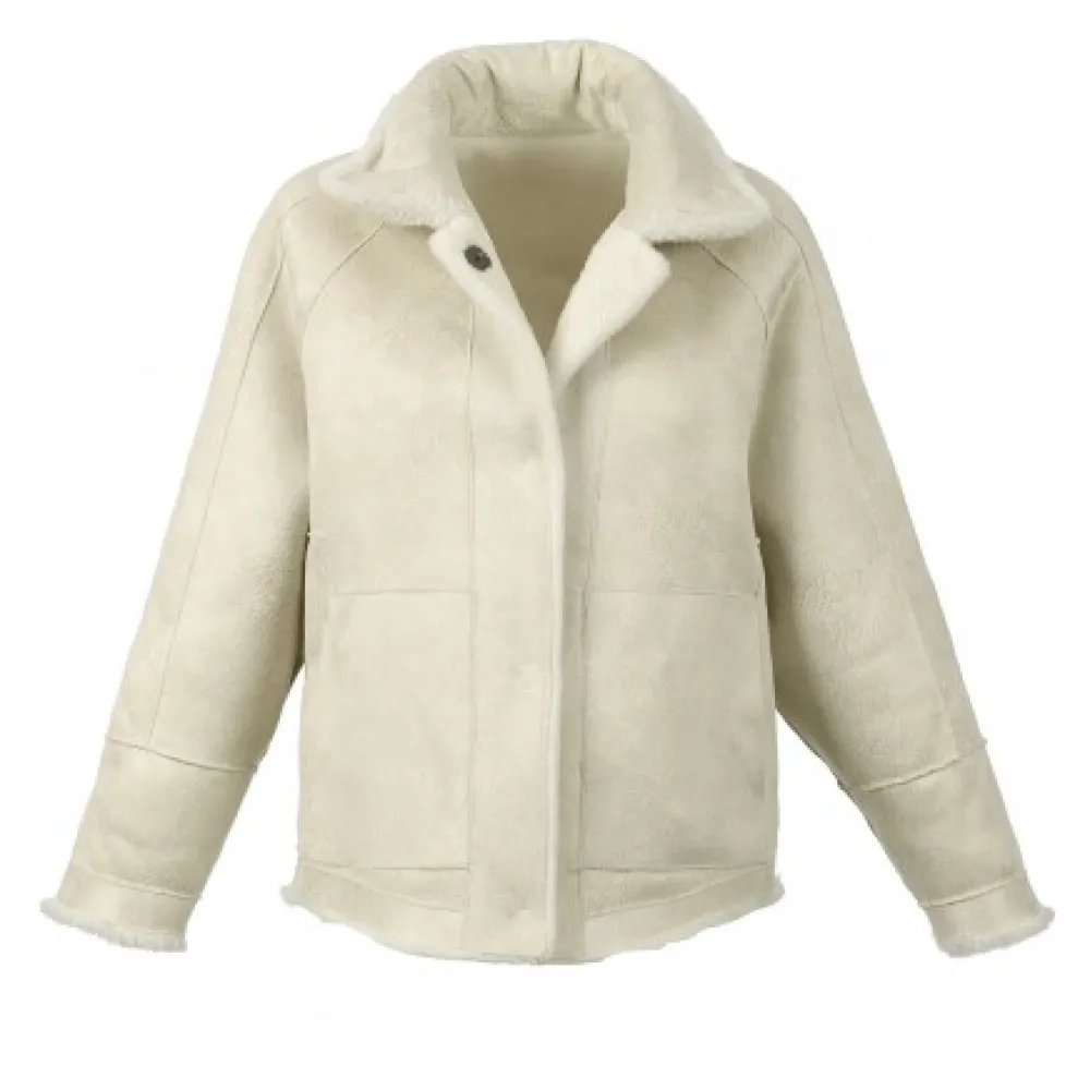 Helen Beige Clair - Veste Reversible Effet Peau Lainee^OAKWOOD Store