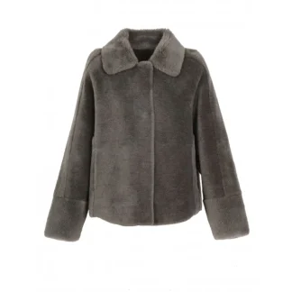 Helen Kaki Fonce - Veste Reversible Effet Peau Lainee^OAKWOOD Discount