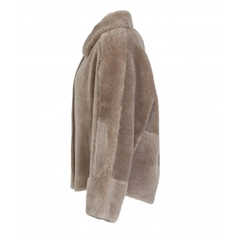 Helen Taupe - Veste Reversible Effet Peau Lainee^OAKWOOD New