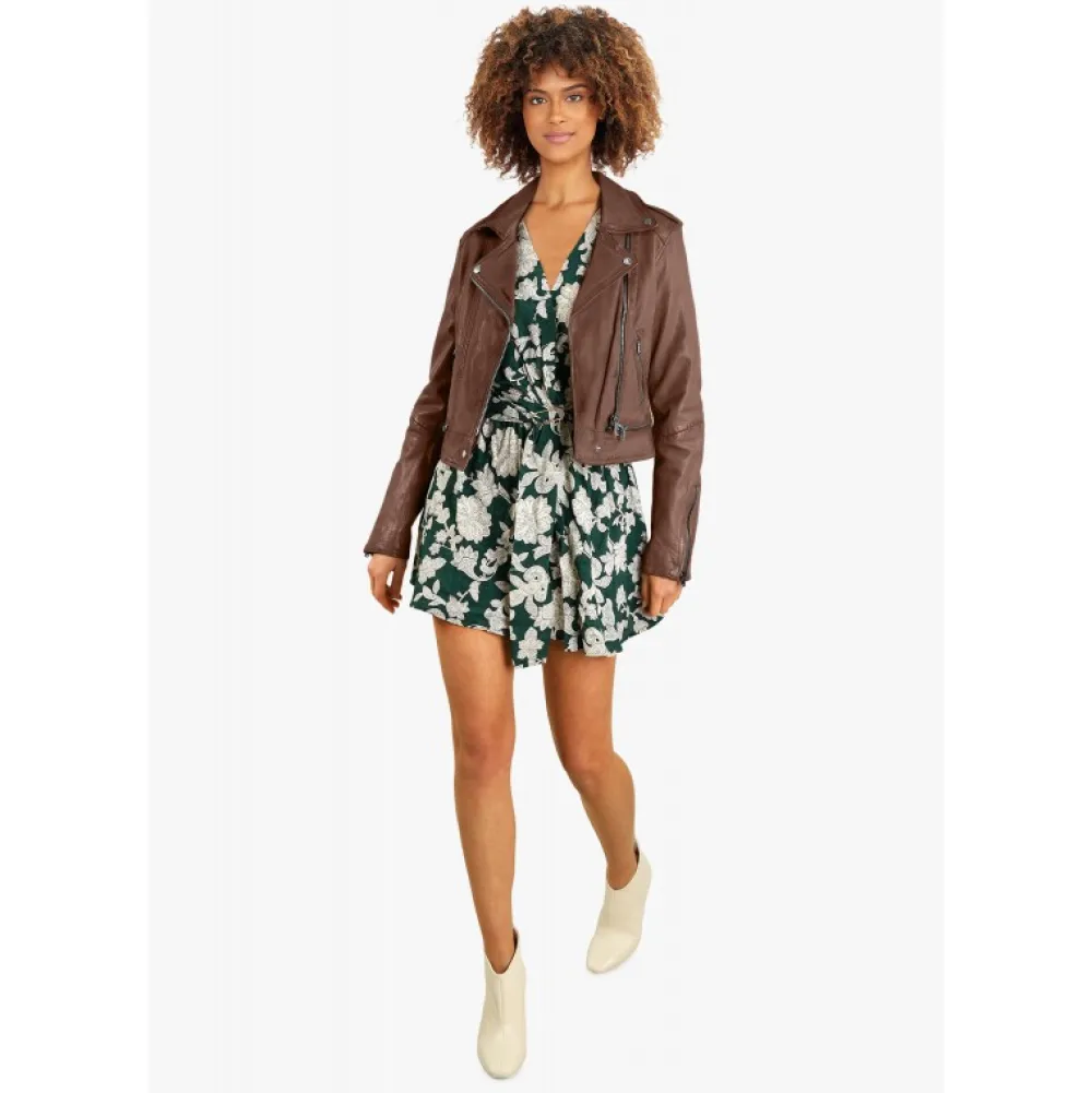 Kyoto Tan - Blouson En Cuir Veritable Effet Lave^OAKWOOD Fashion