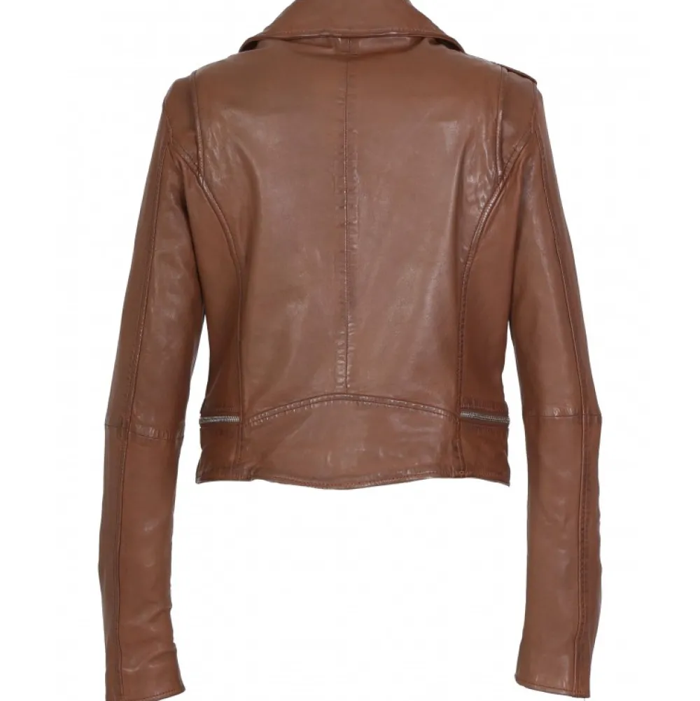 Kyoto Tan - Blouson En Cuir Veritable Effet Lave^OAKWOOD Fashion