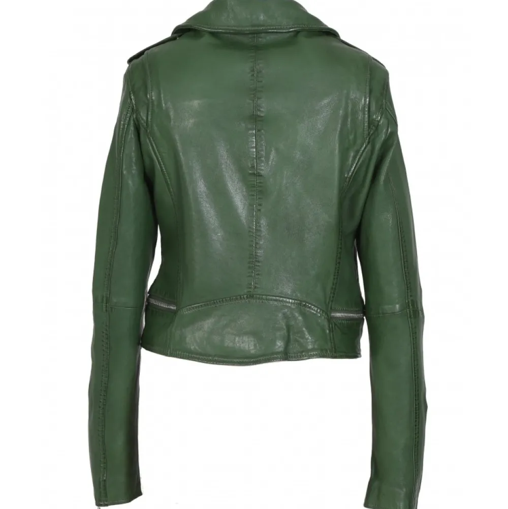 Kyoto Vert - Blouson En Cuir Veritable Effet Lave^OAKWOOD Outlet