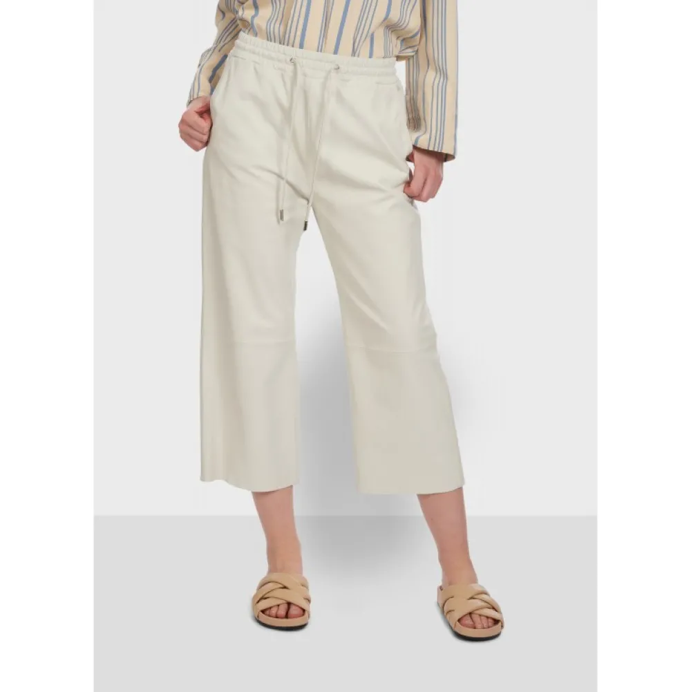 Loft Blanc - Pantalon Court En Cuir Veritable De Mouton^OAKWOOD Best