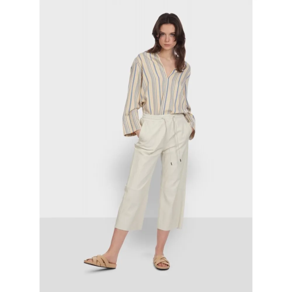Loft Blanc - Pantalon Court En Cuir Veritable De Mouton^OAKWOOD Best