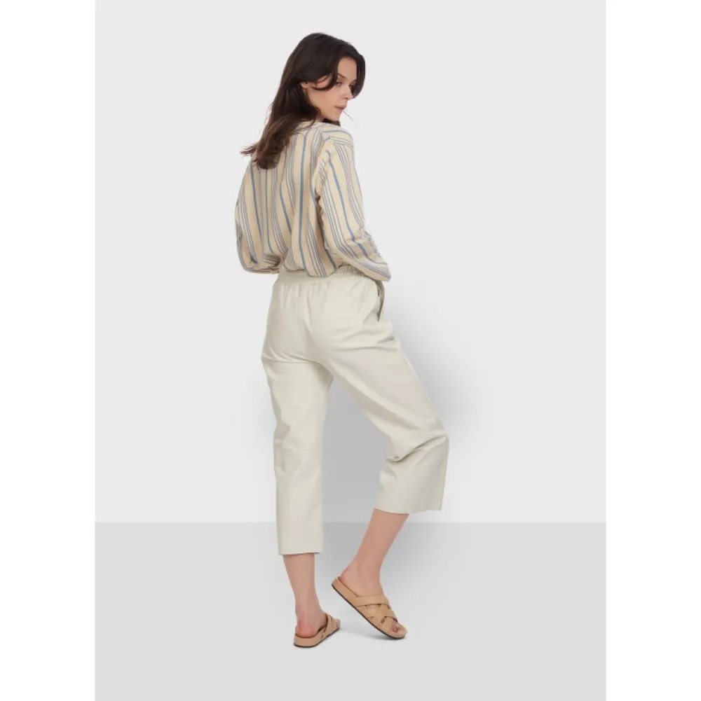 Loft Blanc - Pantalon Court En Cuir Veritable De Mouton^OAKWOOD Best