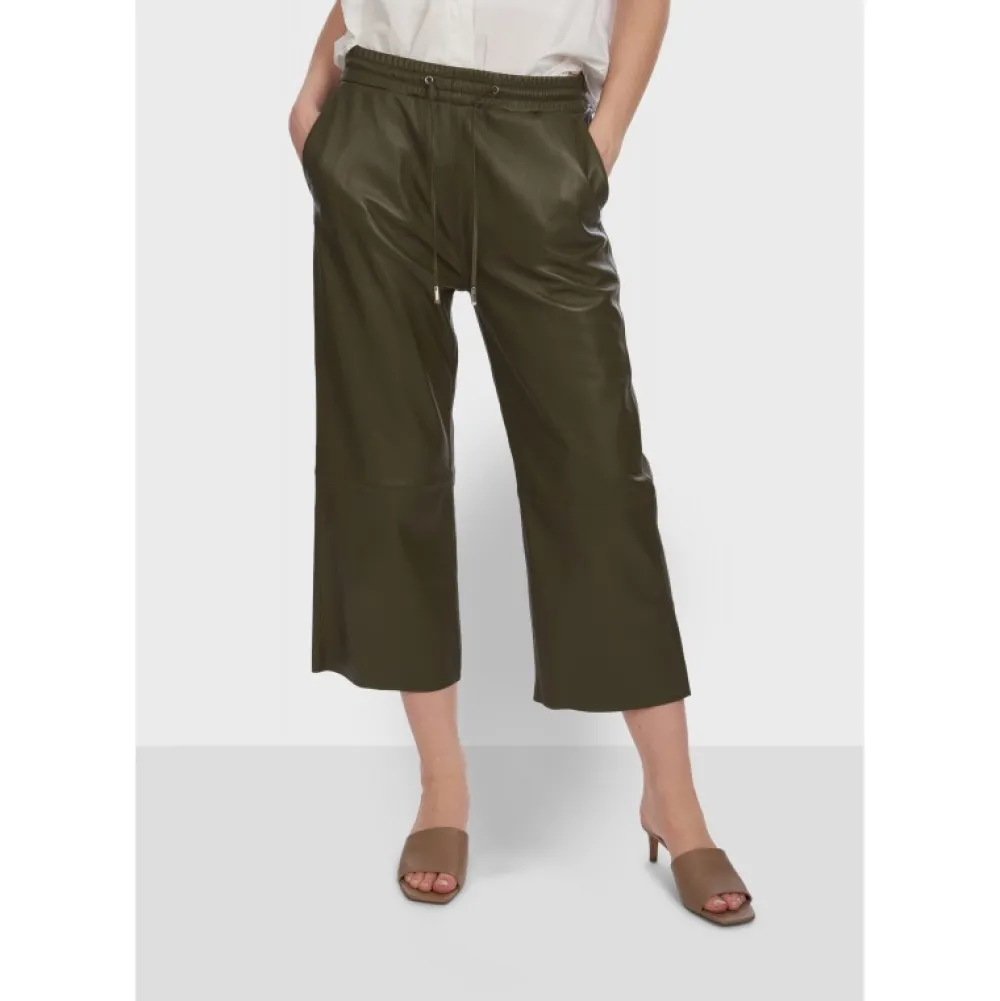 Loft Kaki - Pantalon Court En Cuir Veritable De Mouton^OAKWOOD Cheap