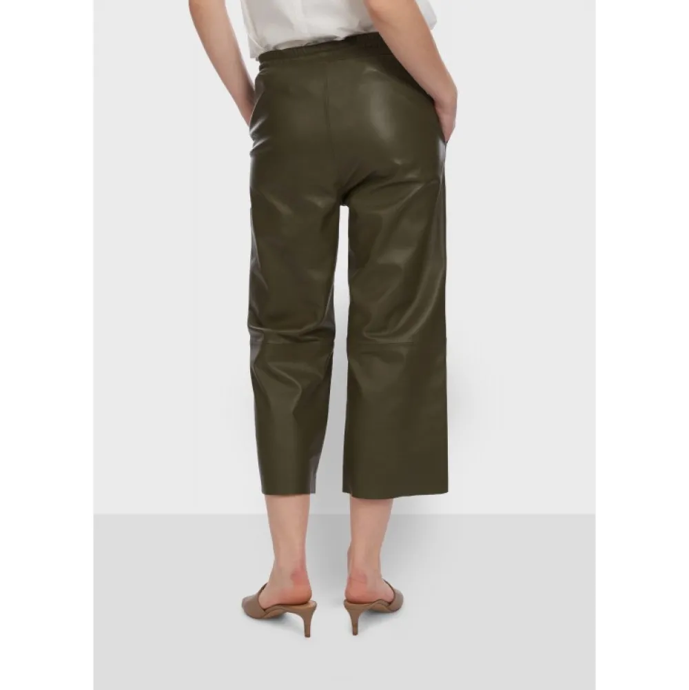 Loft Kaki - Pantalon Court En Cuir Veritable De Mouton^OAKWOOD Cheap