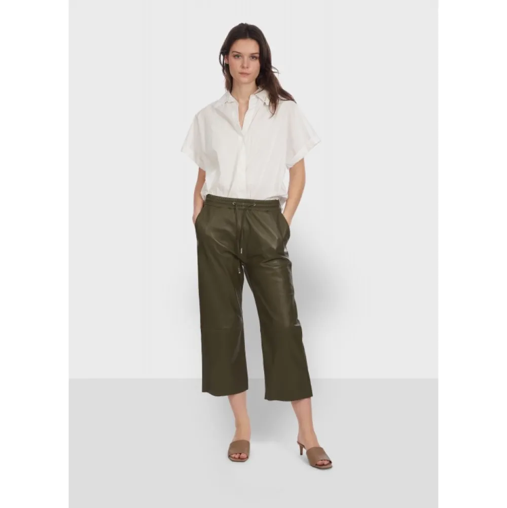 Loft Kaki - Pantalon Court En Cuir Veritable De Mouton^OAKWOOD Cheap