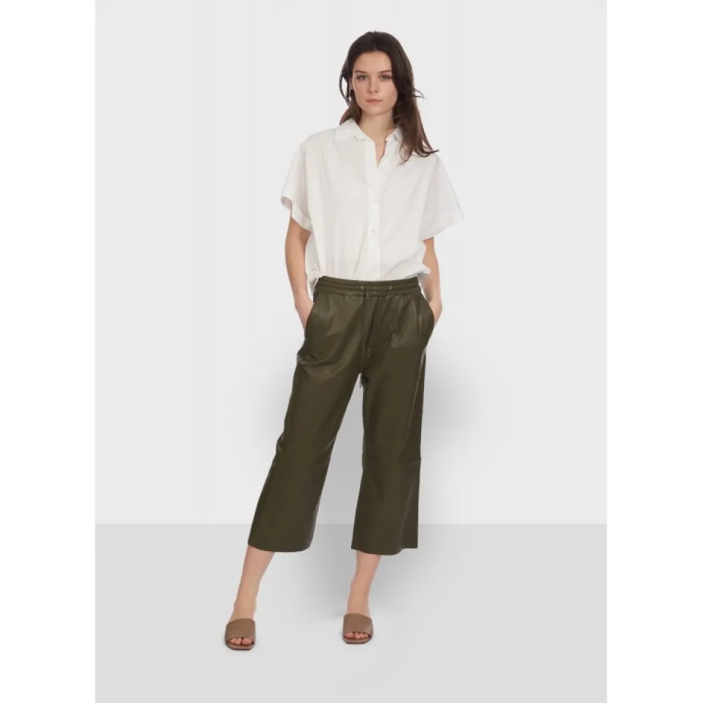 Loft Kaki - Pantalon Court En Cuir Veritable De Mouton^OAKWOOD Cheap