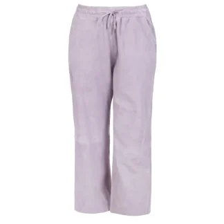 Loft Lilas - Pantalon Court En Cuir Veritable De Chevre Velours^OAKWOOD New