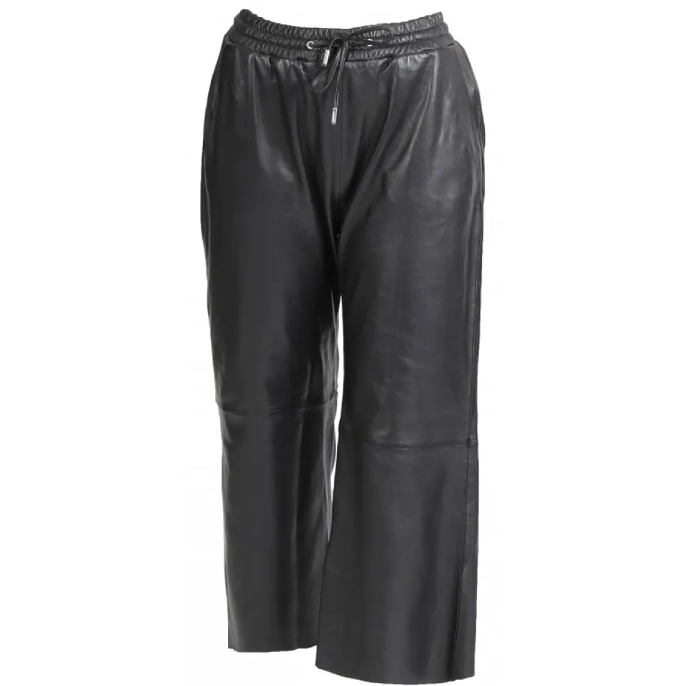 Loft Noir - Pantalon Court En Cuir Veritable^OAKWOOD Cheap