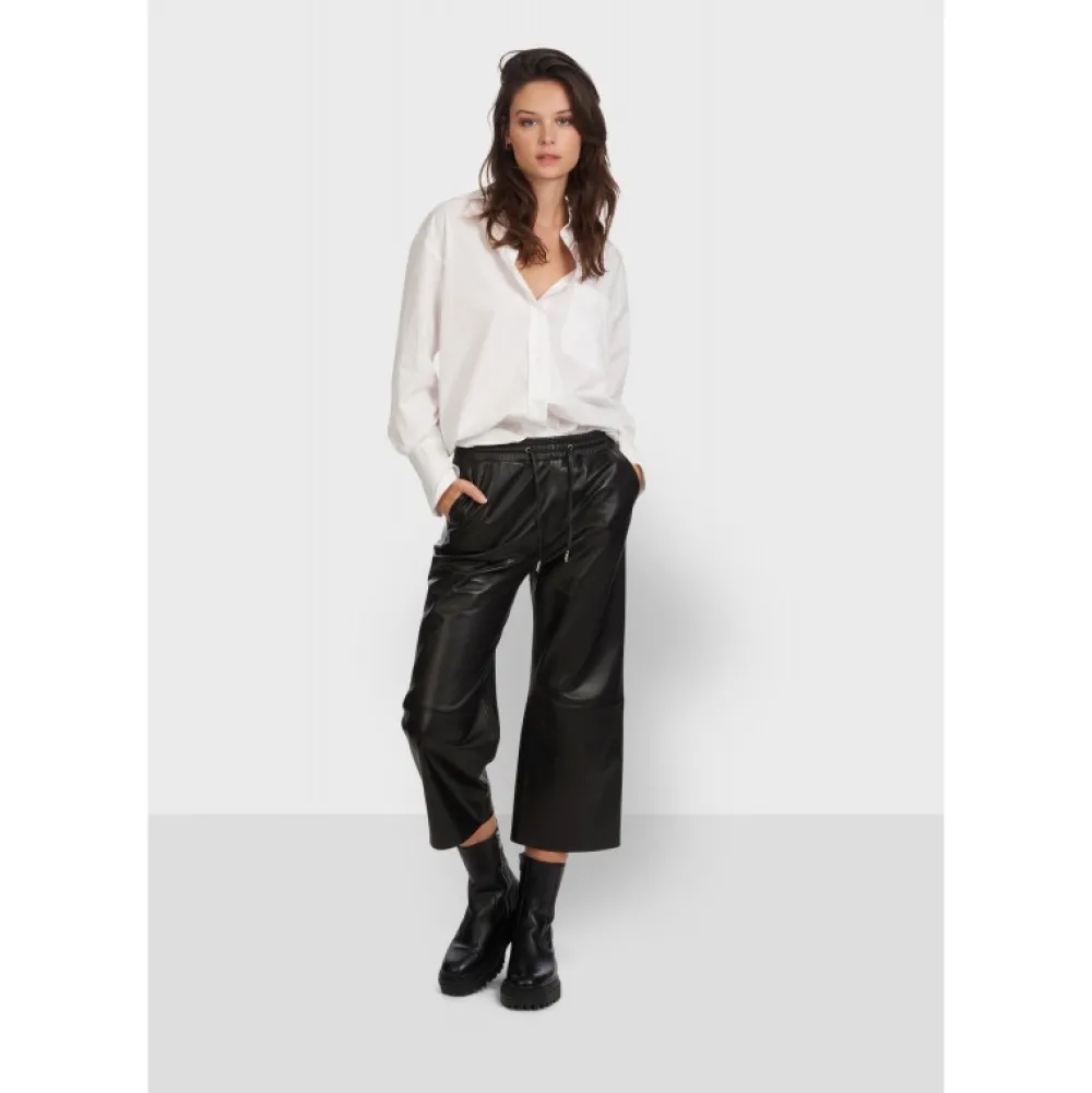Loft Noir - Pantalon Court En Cuir Veritable^OAKWOOD Cheap