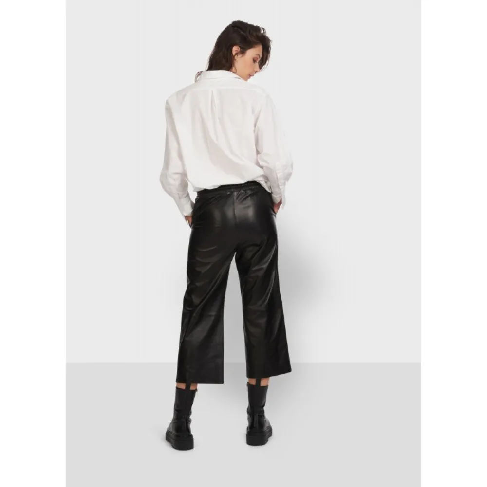 Loft Noir - Pantalon Court En Cuir Veritable^OAKWOOD Cheap