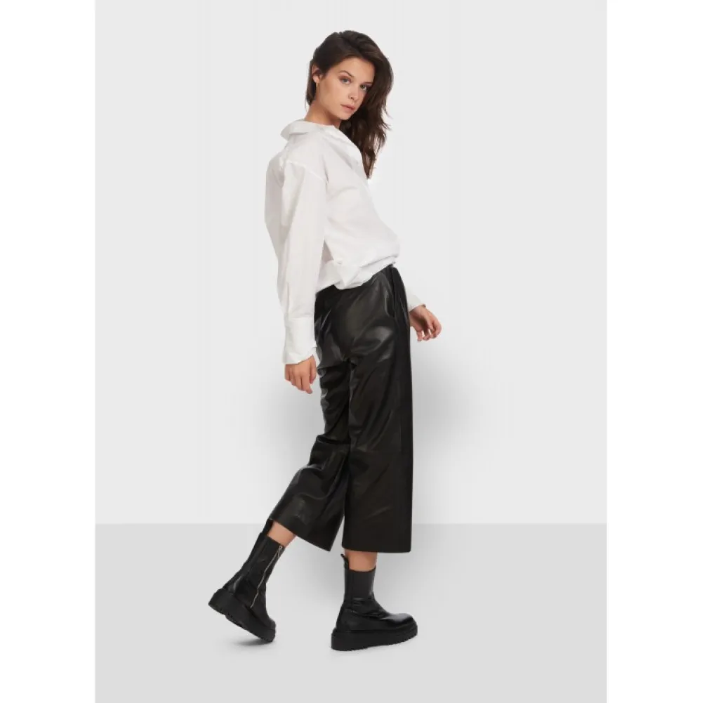 Loft Noir - Pantalon Court En Cuir Veritable^OAKWOOD Cheap