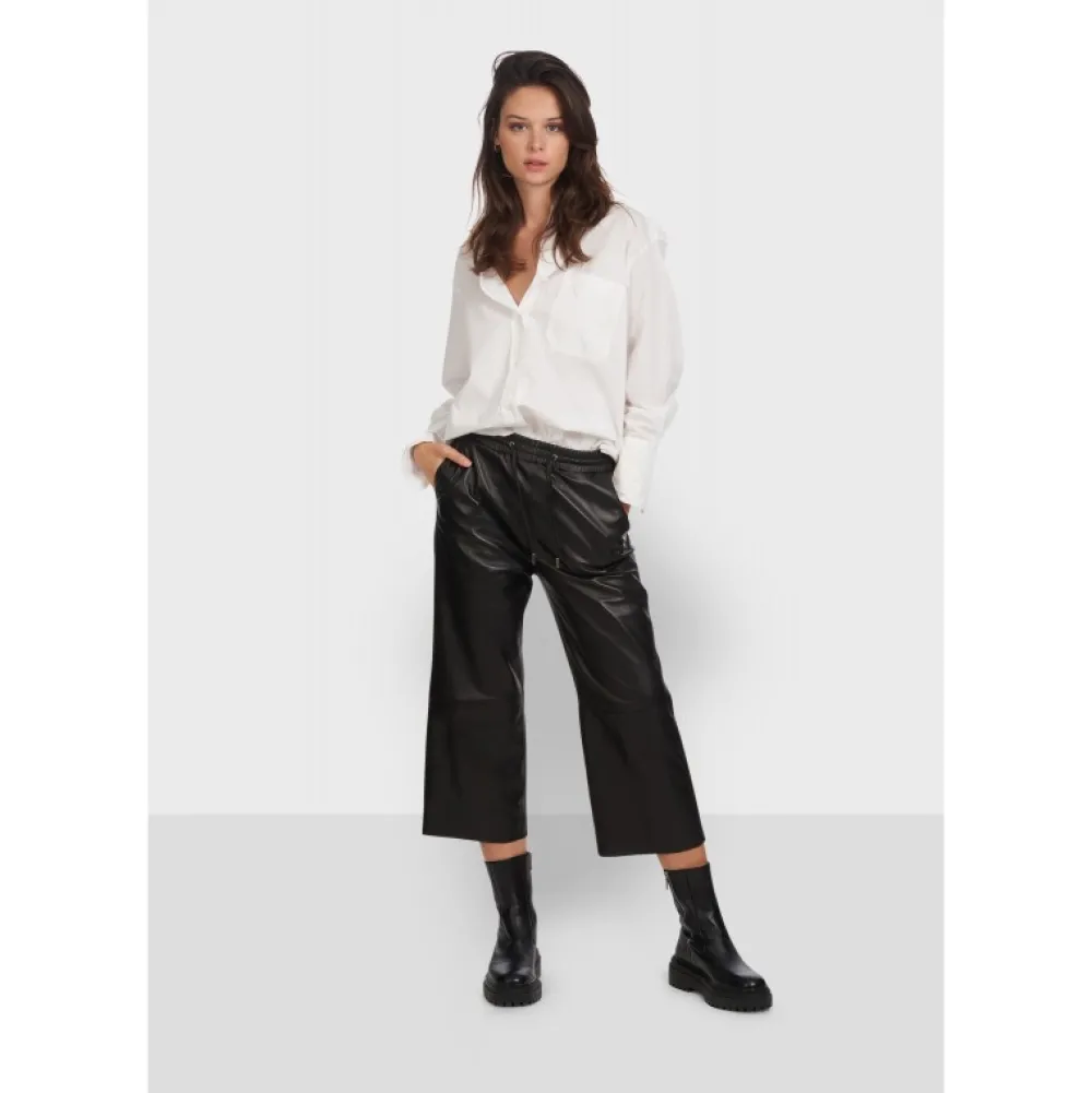 Loft Noir - Pantalon Court En Cuir Veritable^OAKWOOD Cheap