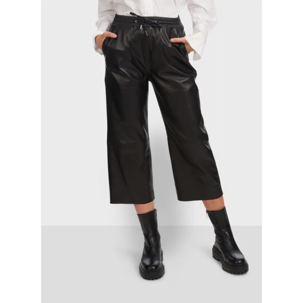 Loft Noir - Pantalon Court En Cuir Veritable^OAKWOOD Cheap