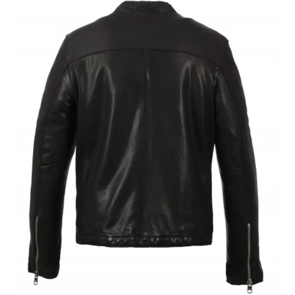 Maiden Noir - Blouson Court En Cuir Veritable^OAKWOOD Sale