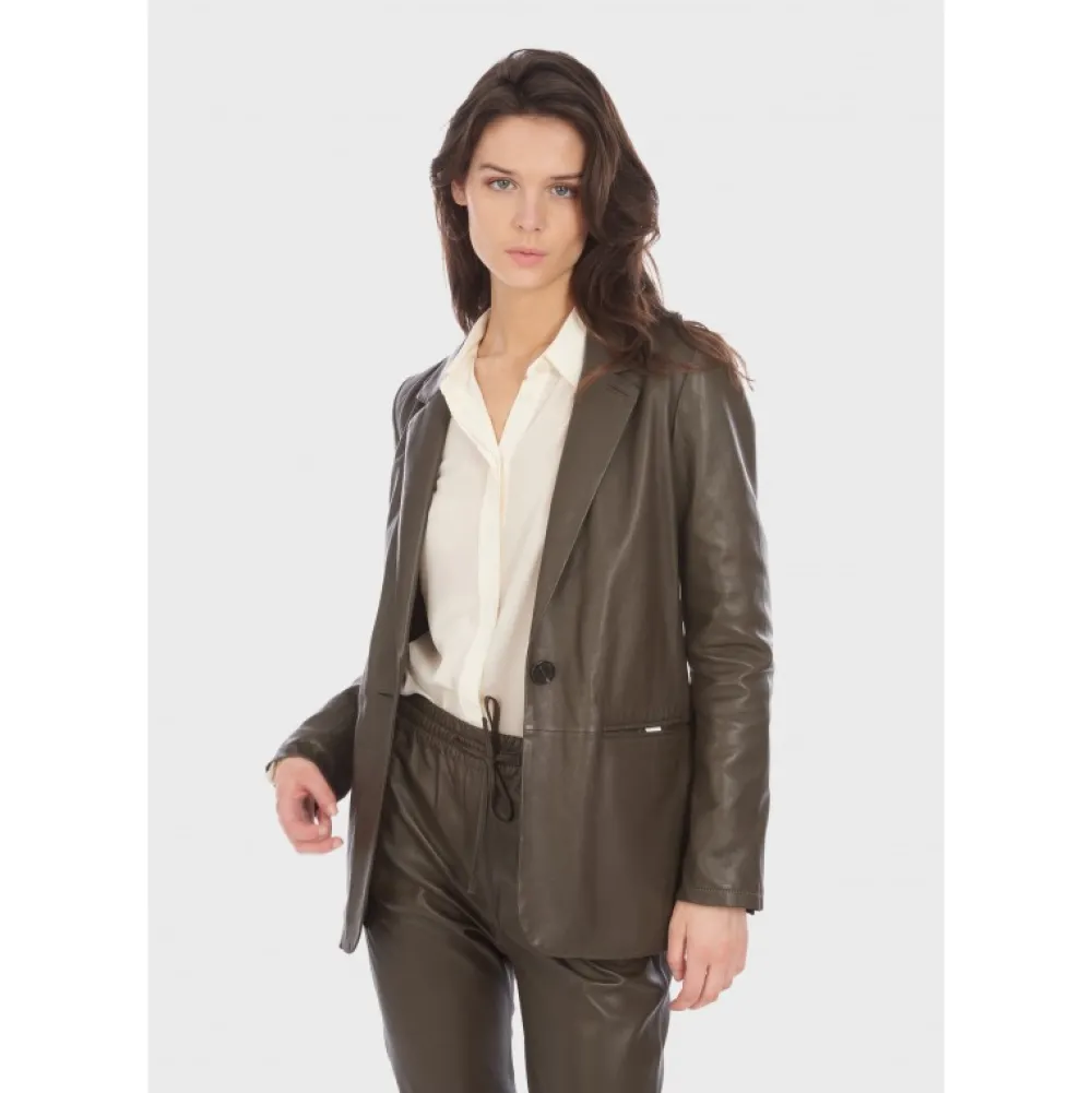 Meg Marron- Blazer En Cuir Veritable De Mouton^OAKWOOD Cheap