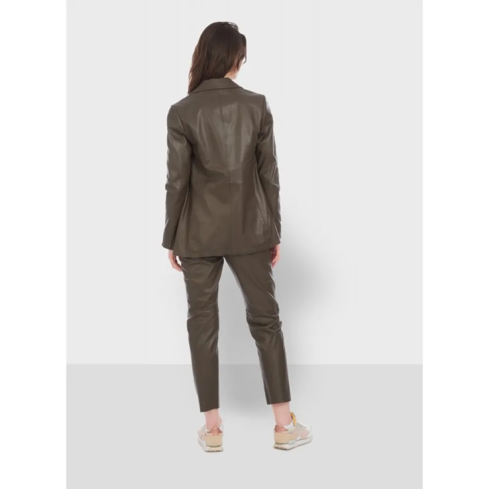 Meg Marron- Blazer En Cuir Veritable De Mouton^OAKWOOD Cheap
