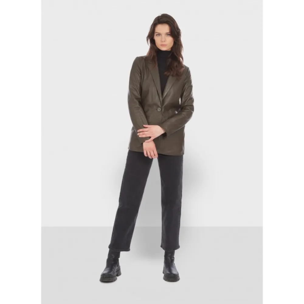 Meg Marron- Blazer En Cuir Veritable De Mouton^OAKWOOD Cheap