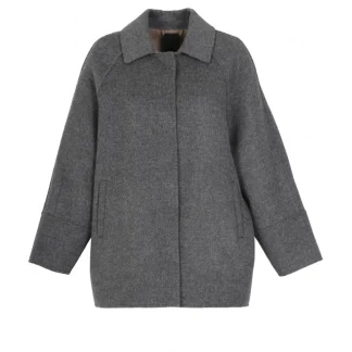 Melisse Bicolore - Manteau Court Oversize En Laine Melangee^OAKWOOD Discount