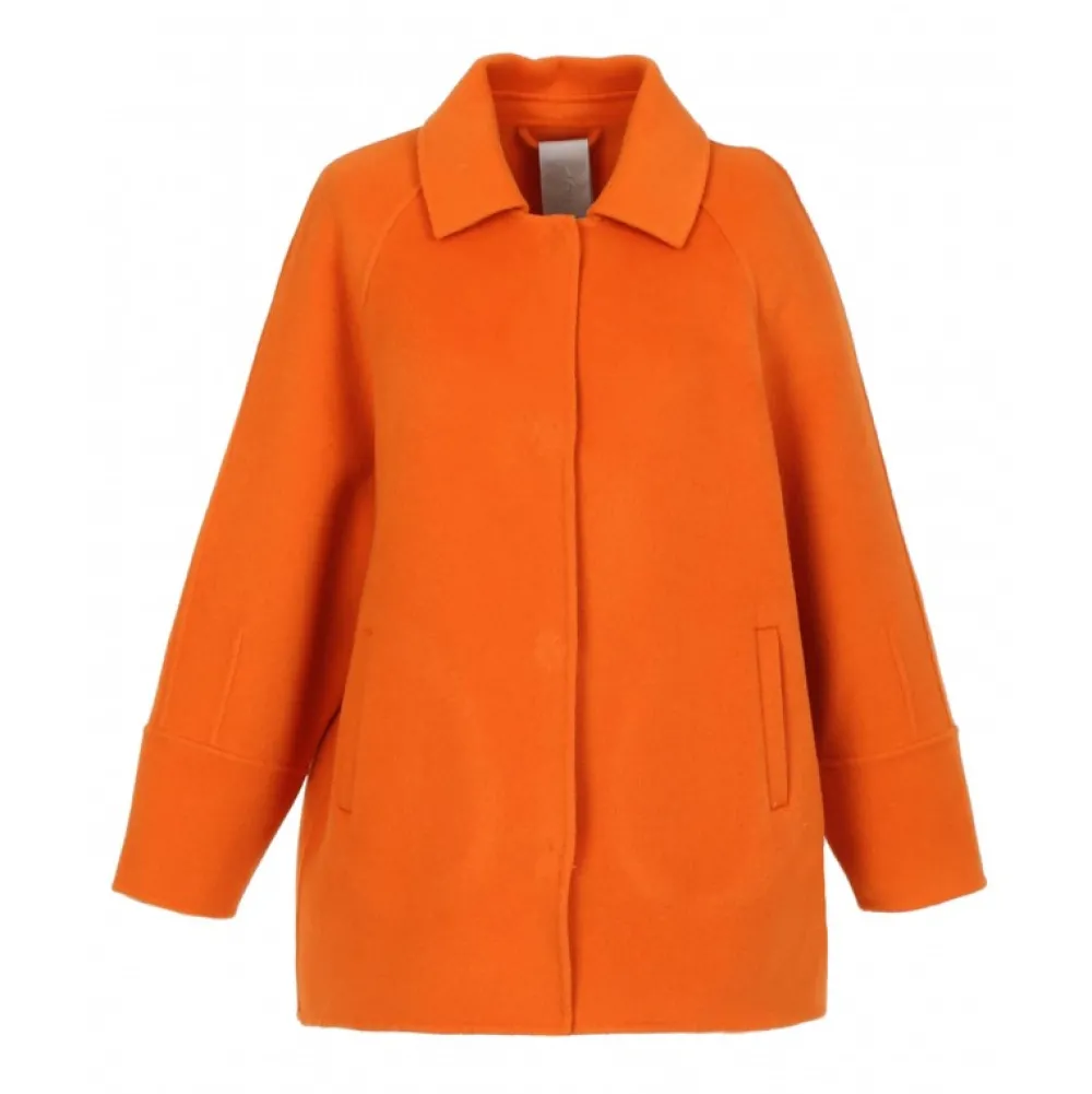 Melisse Orange - Manteau Court Oversize En Laine Melangee^OAKWOOD Cheap
