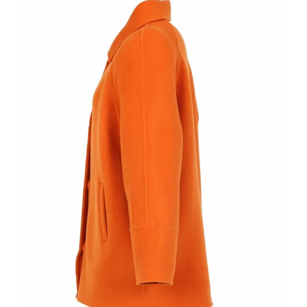 Melisse Orange - Manteau Court Oversize En Laine Melangee^OAKWOOD Cheap