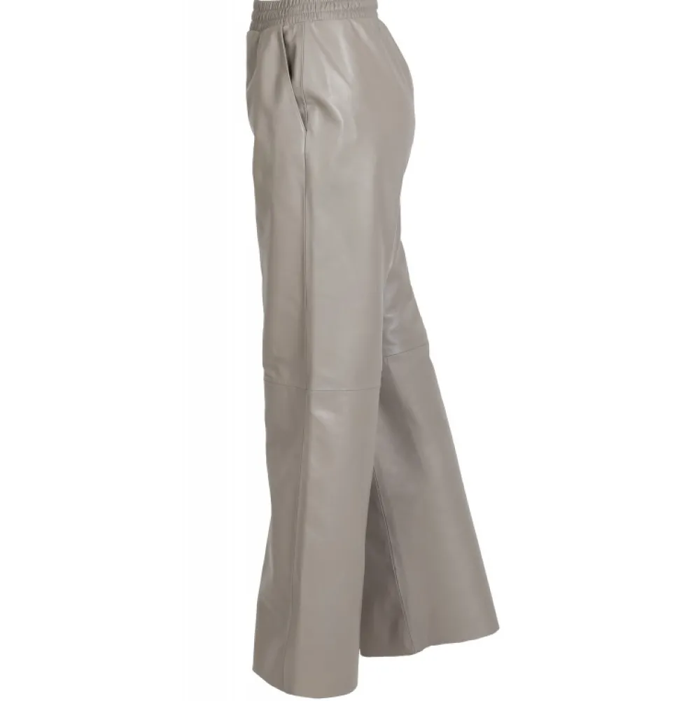 Mila Mastic - Pantalon Large Taille Haute En Cuir Veritable^OAKWOOD Sale