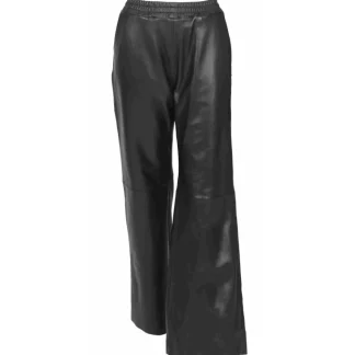 Mila Noir - Pantalon Large Taille Haute En Cuir Veritable^OAKWOOD Cheap