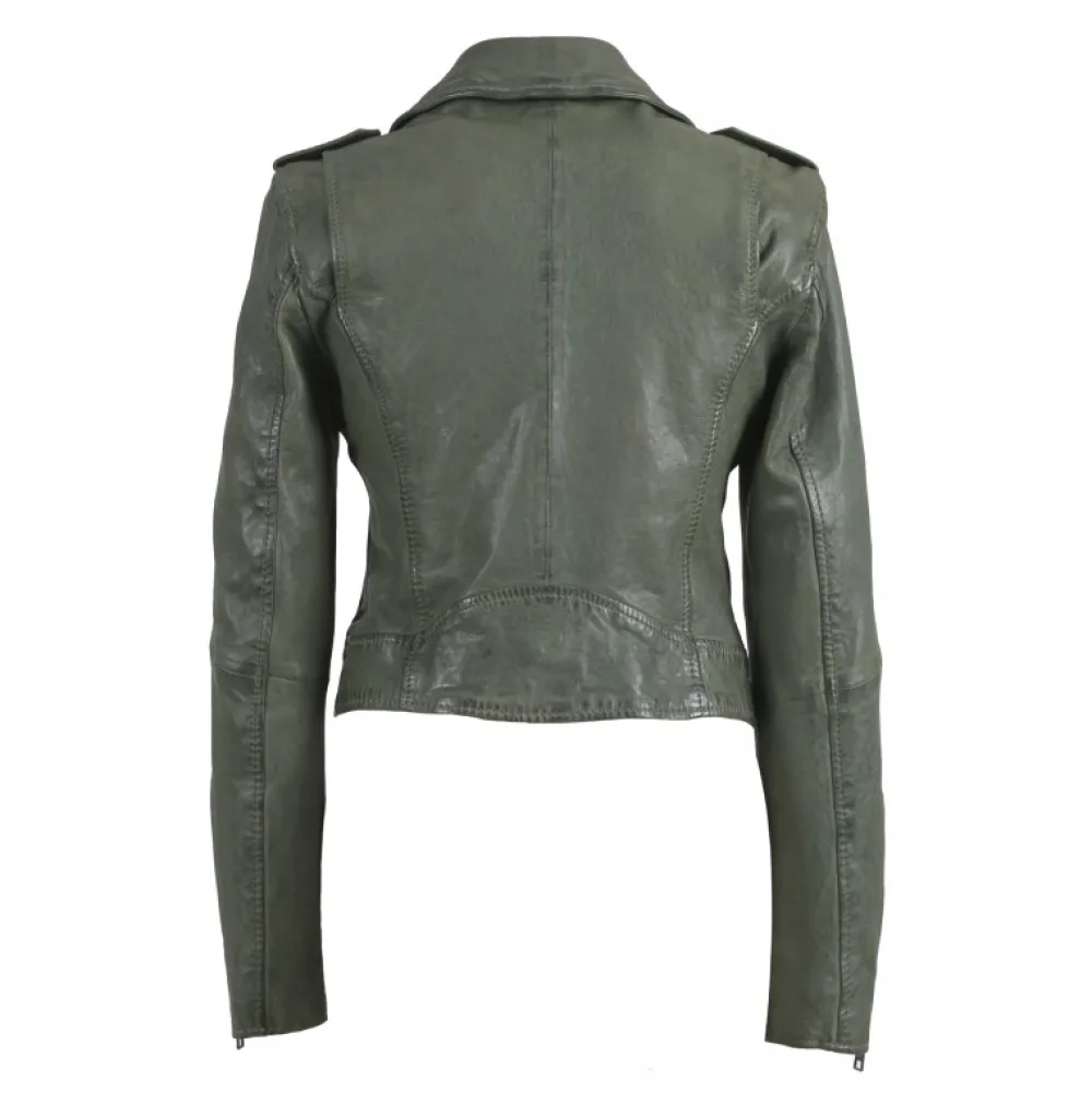 Nikko Amande - Blouson Court En Cuir Veritable Effet Lave^OAKWOOD Clearance