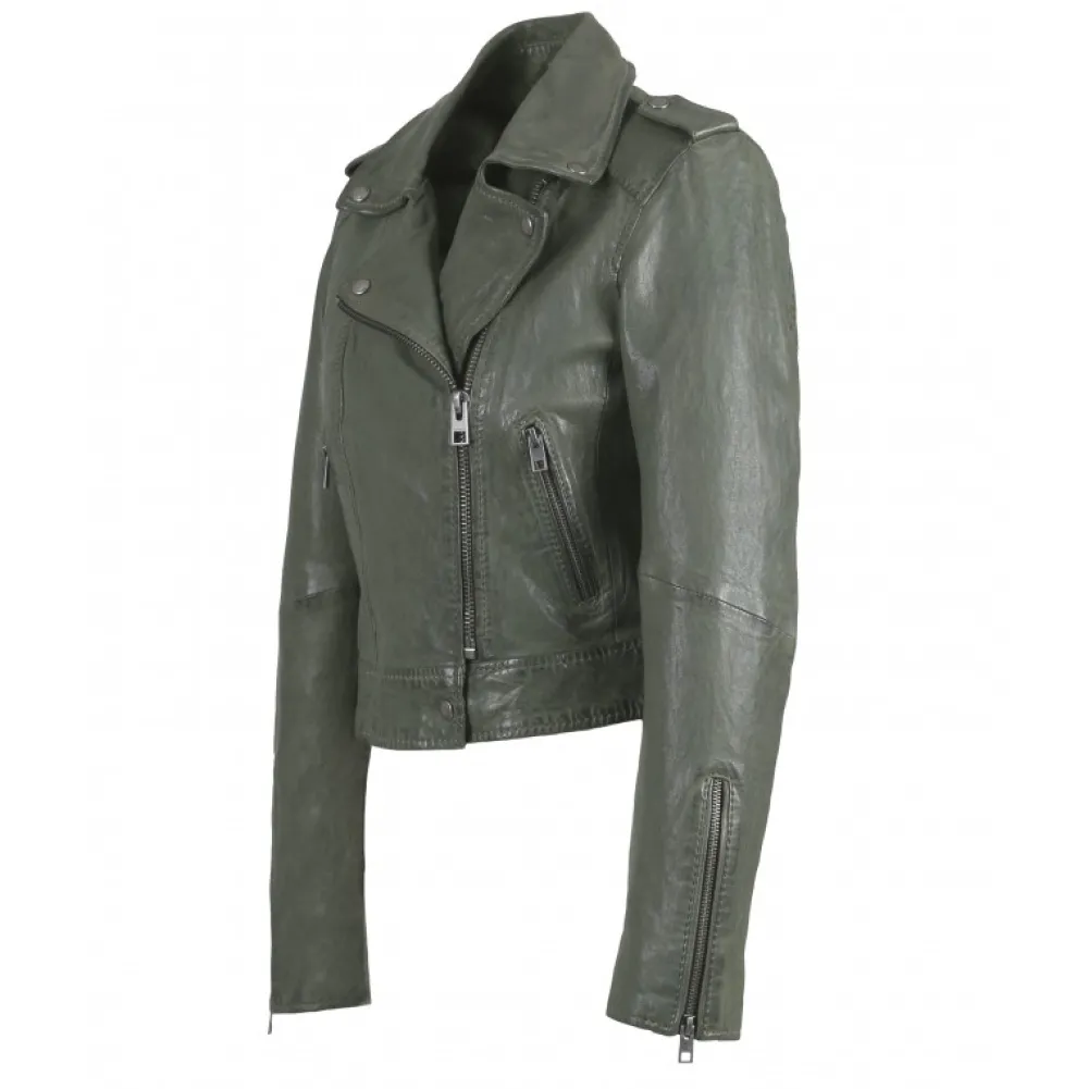Nikko Amande - Blouson Court En Cuir Veritable Effet Lave^OAKWOOD Clearance