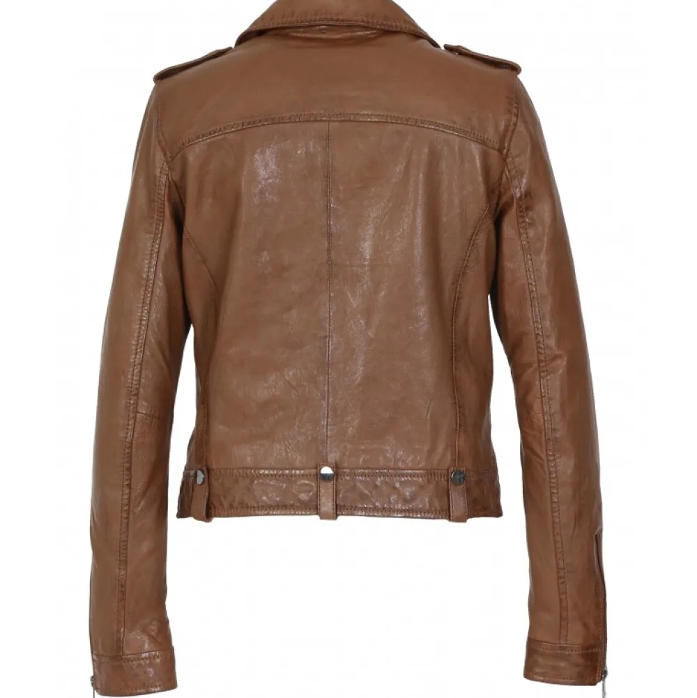 Princess 6 Cognac - Blouson Esprit Biker En Cuir Veritable^OAKWOOD Store
