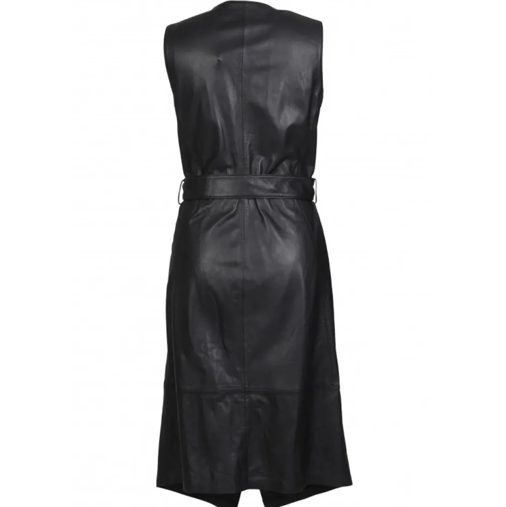 Rebecca Noir - Robe Portefeuille En Cuir Veritable^OAKWOOD New
