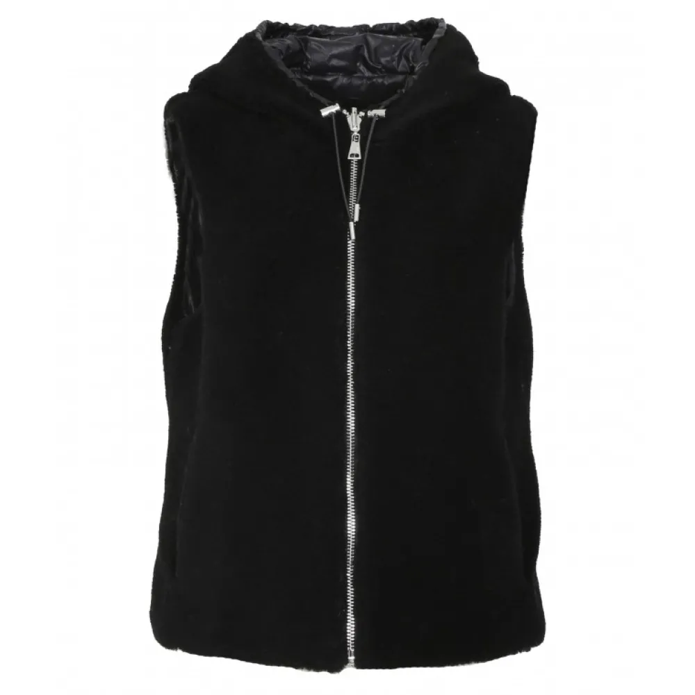 Smiley Noir - Gilet Sans Manche En Fausse Fourrure 100% Laine / Nylon^OAKWOOD Flash Sale