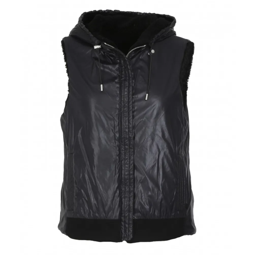 Smiley Noir - Gilet Sans Manche En Fausse Fourrure 100% Laine / Nylon^OAKWOOD Flash Sale