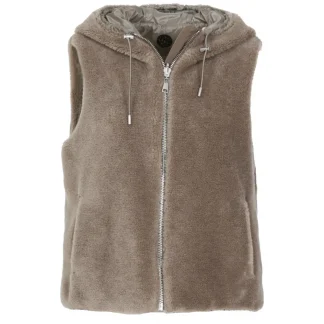 Smiley Taupe - Gilet Sans Manche En Fausse Fourrure 100% Laine / Nylon^OAKWOOD Online