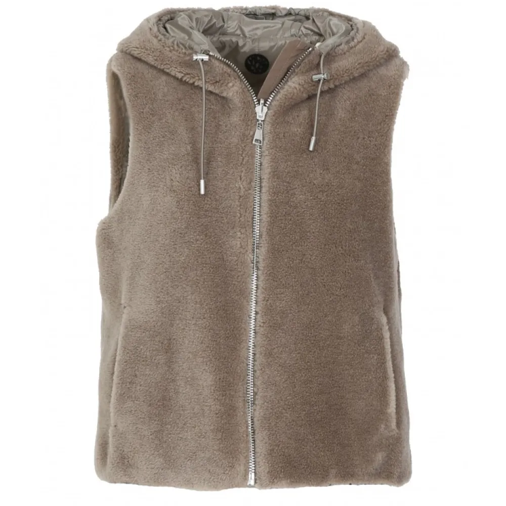 Smiley Taupe - Gilet Sans Manche En Fausse Fourrure 100% Laine / Nylon^OAKWOOD Online