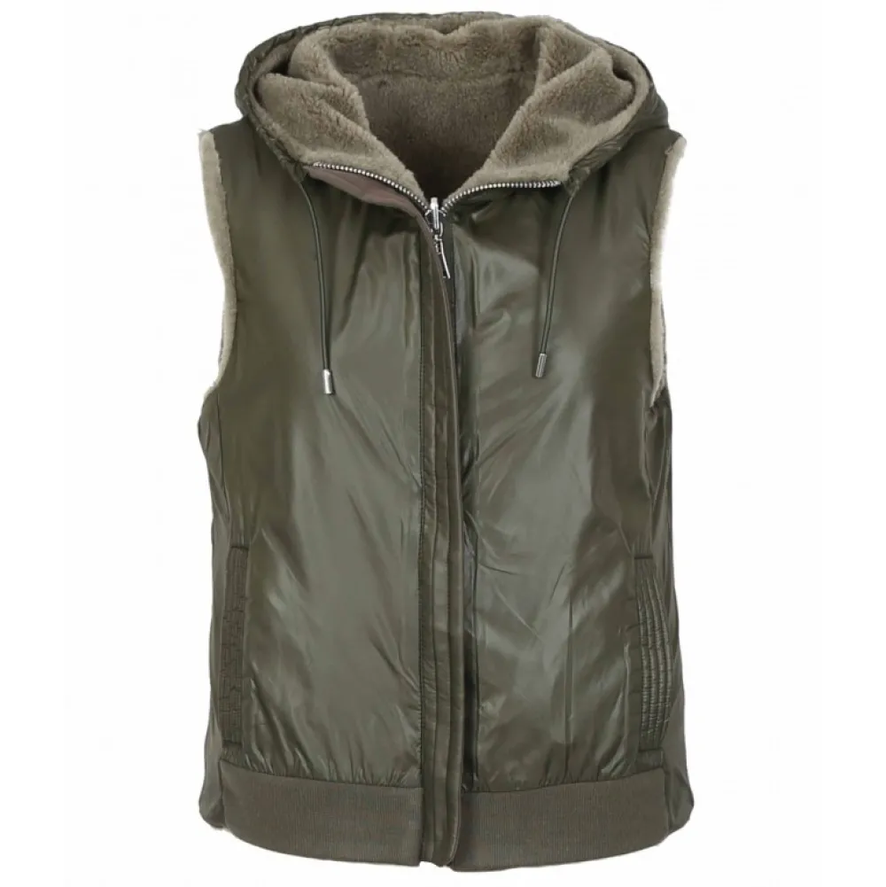 Smiley Vert Pale - Gilet Sans Manche En Fausse Fourrure 100% Laine / Nylon^OAKWOOD Hot