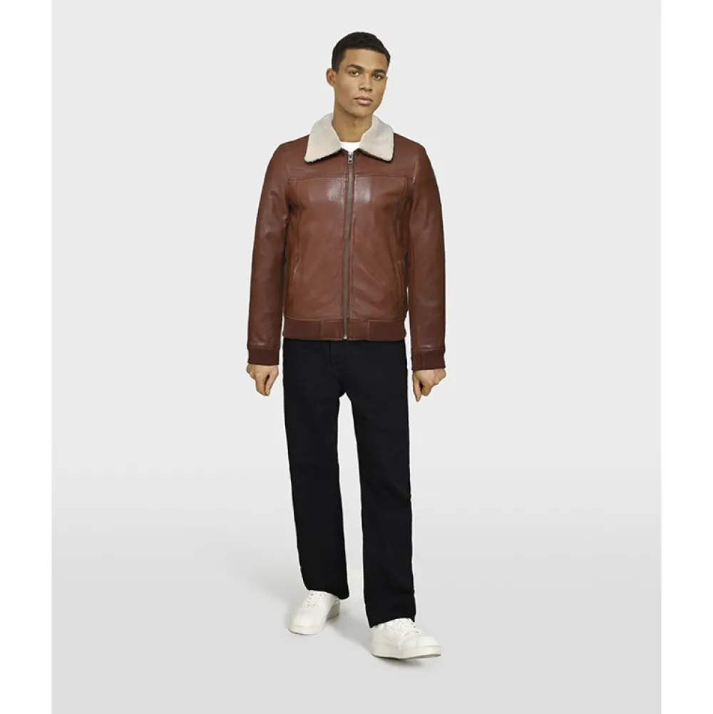 Trader Porto - Blouson Inspiration Bombardier En Cuir Veritable^OAKWOOD Best Sale
