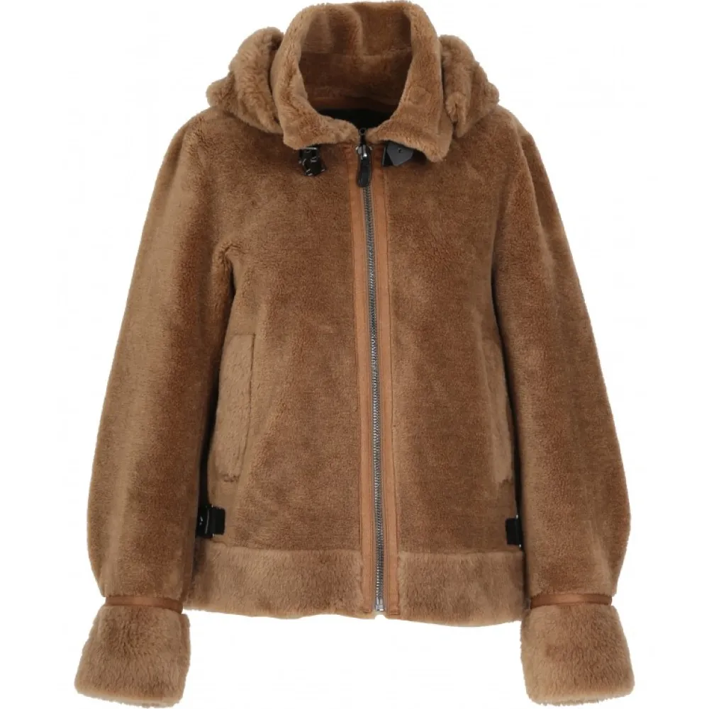 Tresor Cognac - Manteau Court Reversible Effet Mouton Retourne^OAKWOOD Shop