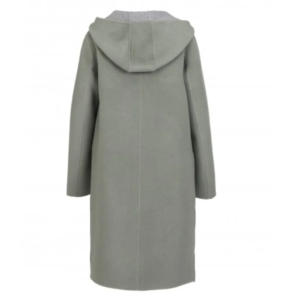 University Bi Amande/Gris Clair - Manteau A Capuche Long En Laine^OAKWOOD Clearance