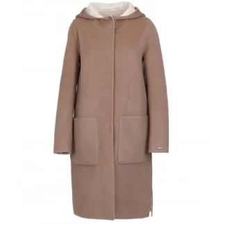 University Bi Taupe/Beige Clair - Manteau A Capuche Long En Laine^OAKWOOD Best Sale