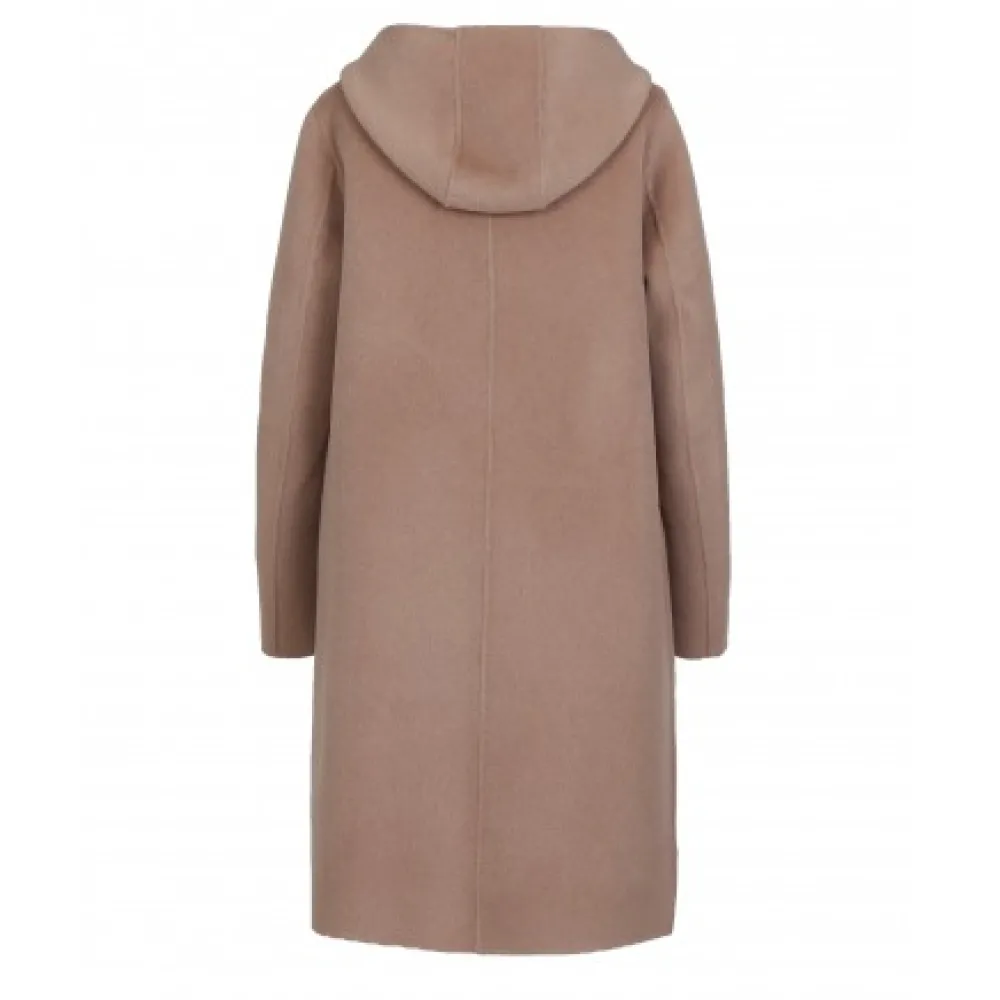 University Bi Taupe/Beige Clair - Manteau A Capuche Long En Laine^OAKWOOD Best Sale