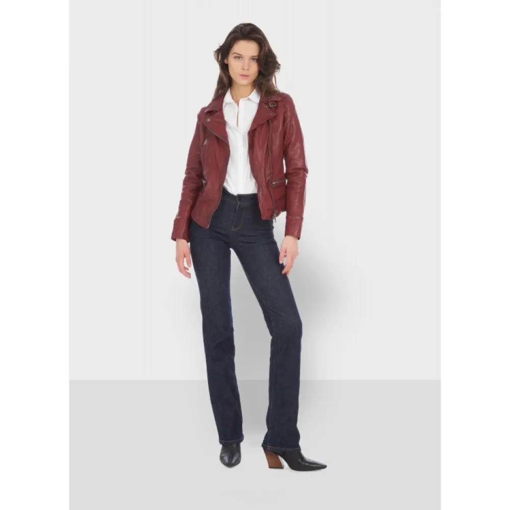 Video Feu - Blouson En Cuir Veritable Effet Lave^OAKWOOD Cheap