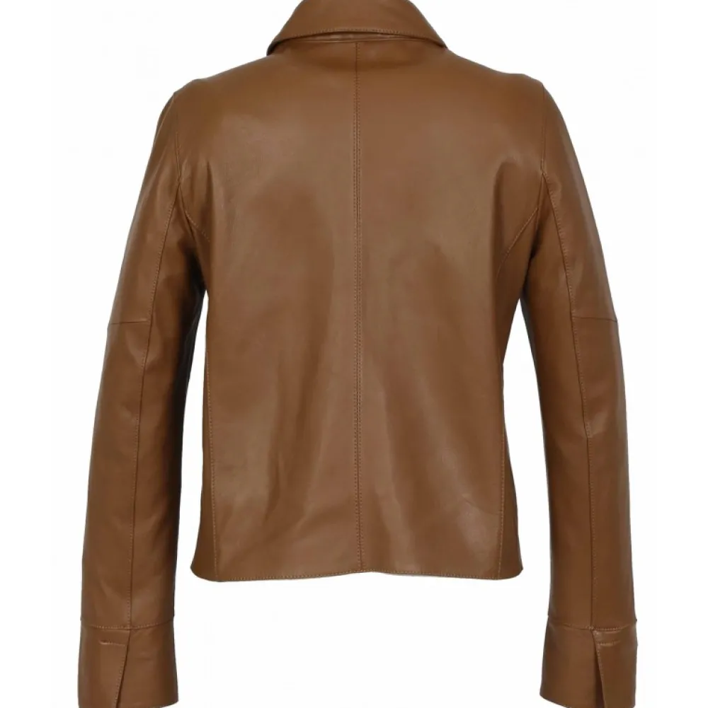 Volga Fauve - Veste Courte En Cuir Veritable^OAKWOOD Cheap