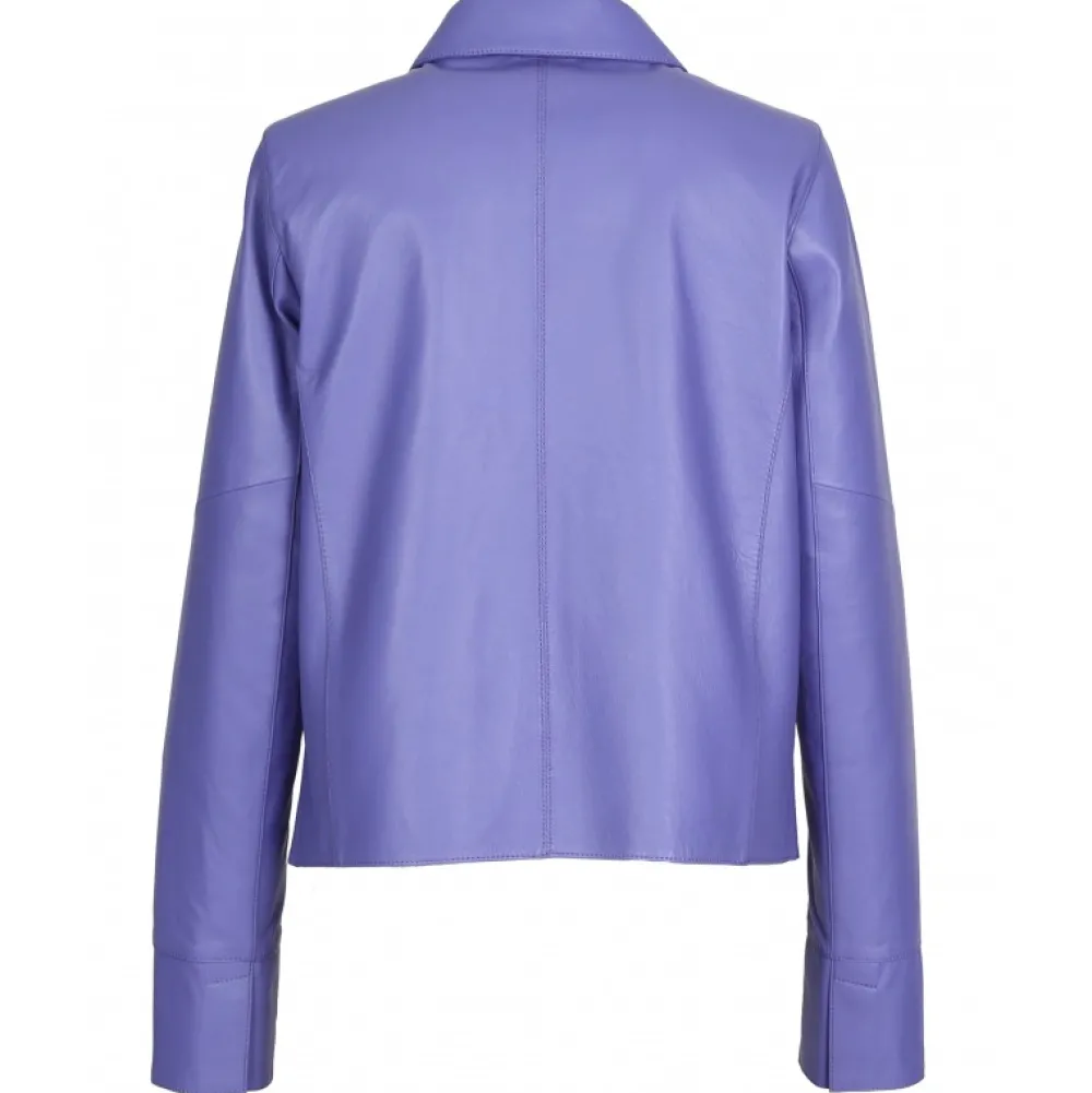 Volga Indigo - Veste Courte En Cuir Veritable^OAKWOOD Clearance